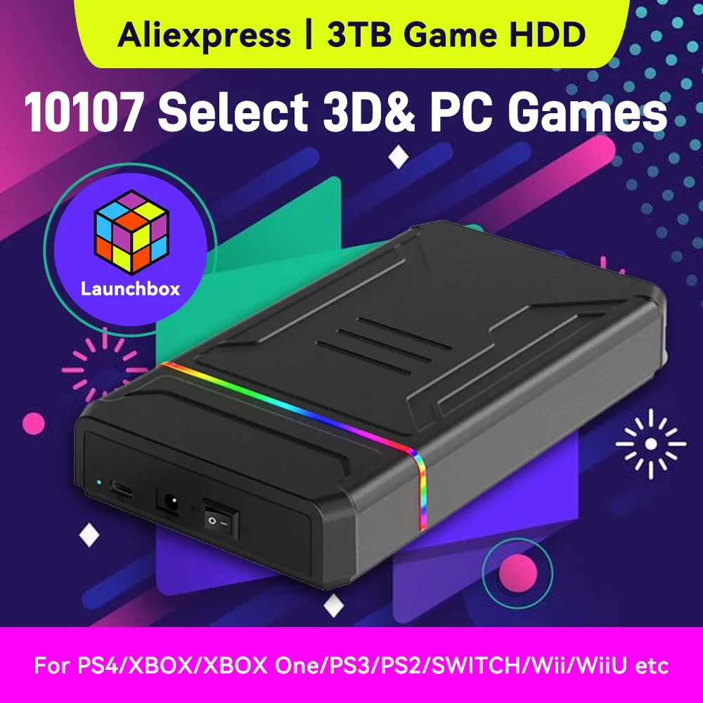 Gaming Console Xbox One - 3TB Launchbox draagbare gaming-harde schijf met