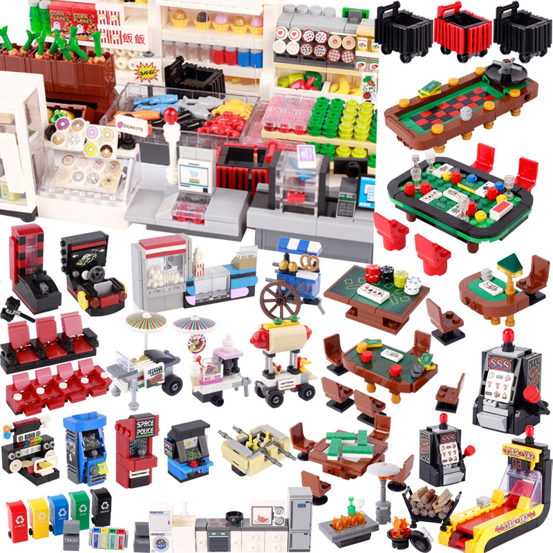 Gaming Console Lego - Stad Street View Scène Bouwstenen Meubels