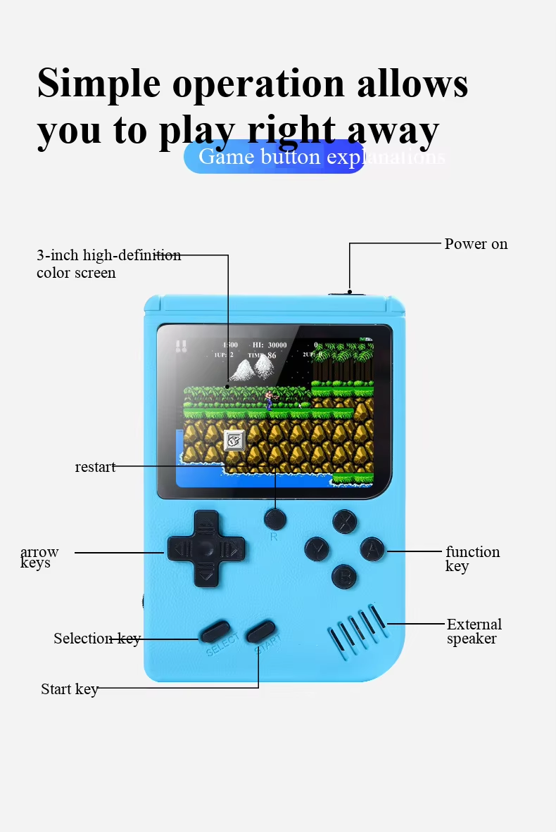 NIEUWE 3 Inch Draagbare Retro  - Gaming Console Games recensie en prijs